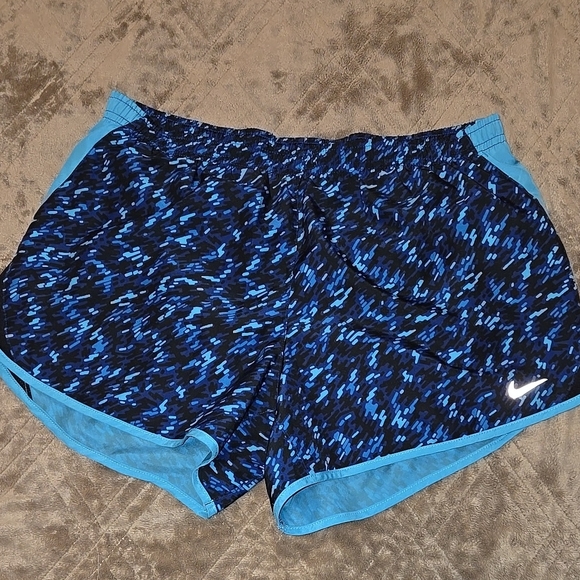 Nike Pants - Nike Women's Blue Patterned Lined Running Shorts Size Medium